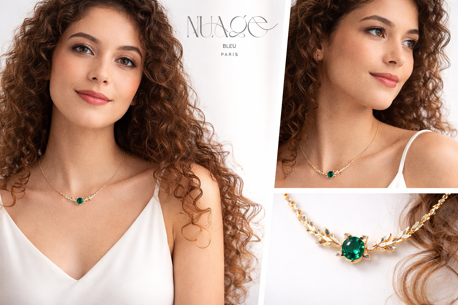 COLLIER SILSILA VERT ÉMERAUDE DORÉE